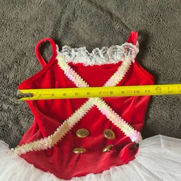 Curtain Call Dance Halloween Red & White Soldier Costume Child Size CME - Picture 6 of 9